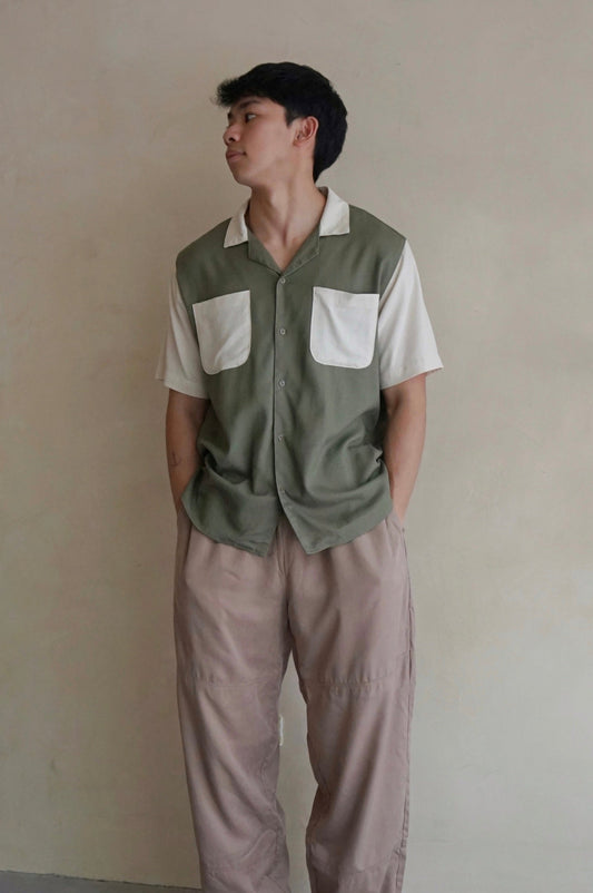 Men's Camp Collar Basil Stone
