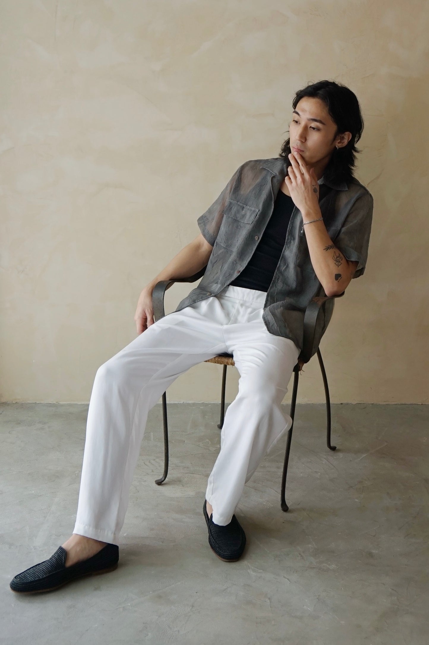 Remi Unisex Pants Porcelain Tencel