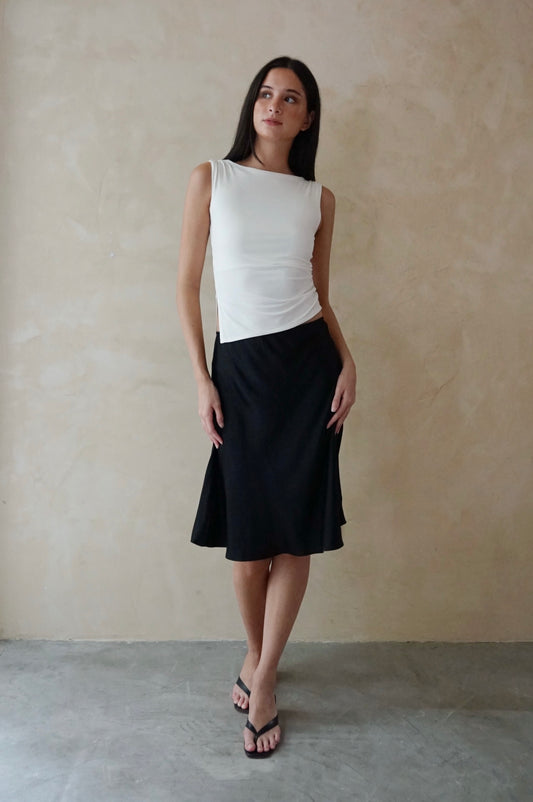 Bias Midi Skirt Black