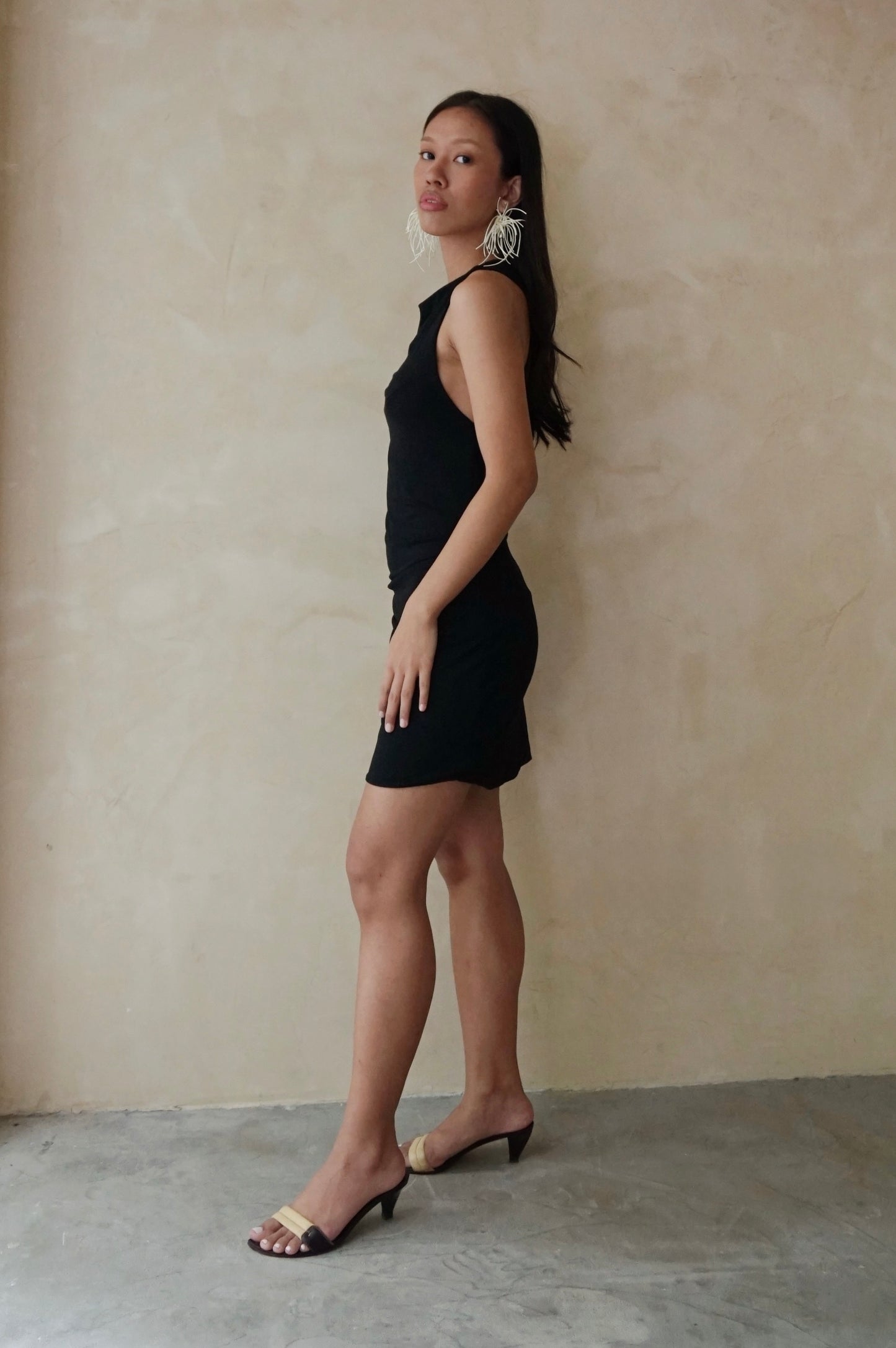 Racer Back Dress Black Cupro