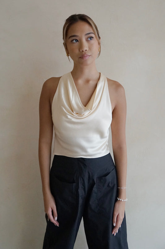 Aman Cowl Top Champagne