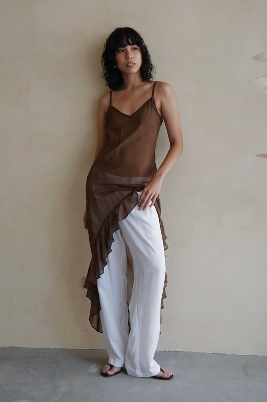 Murina Sheer Slip Dress Narra