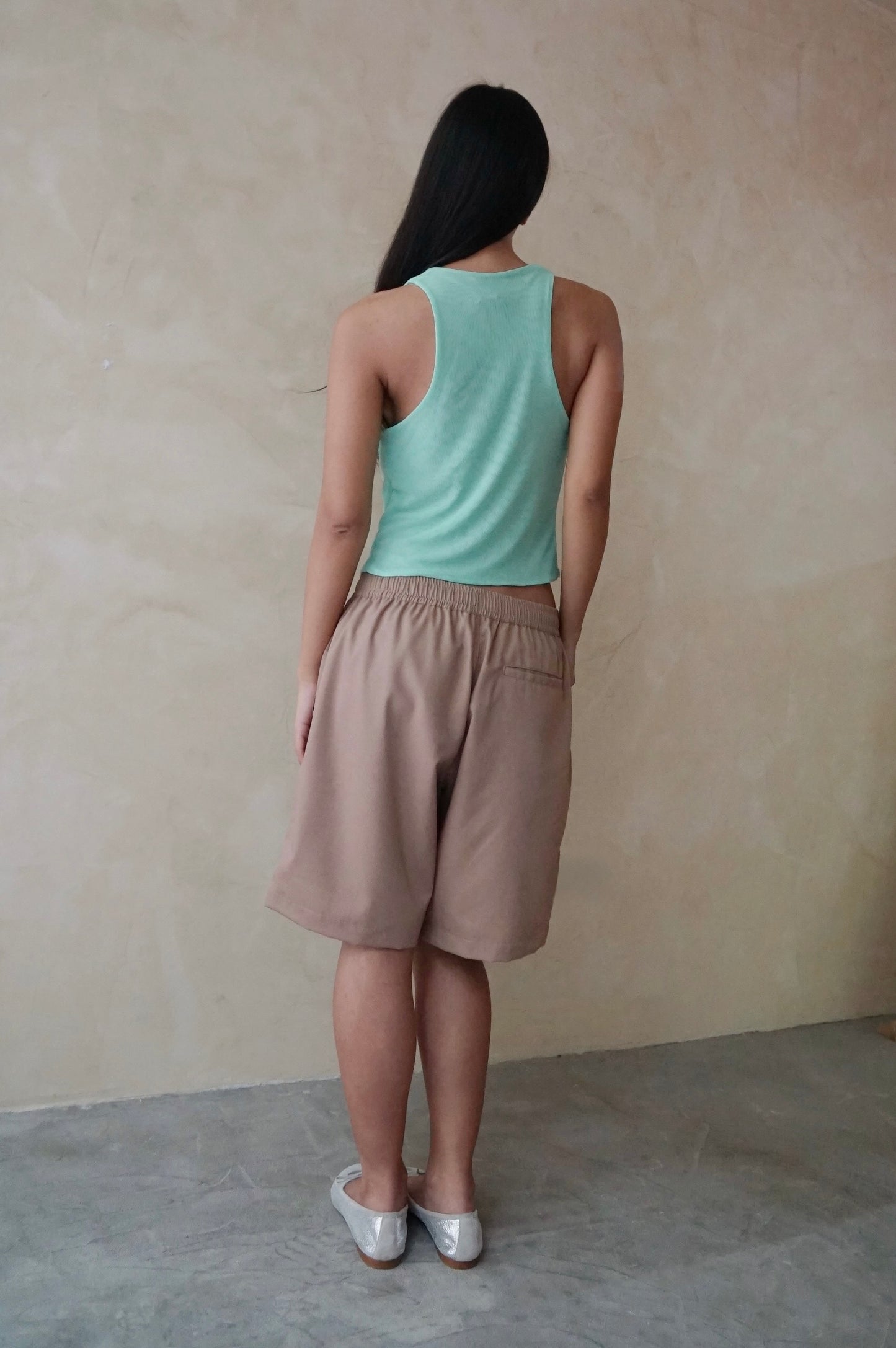 Mesh Cowl Top Aquamarine