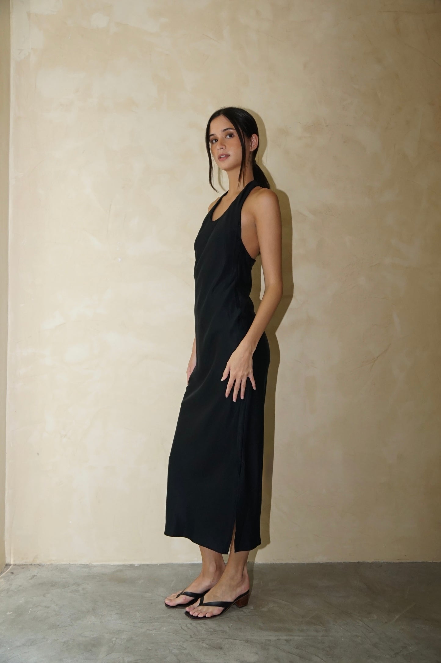 Melfi Maxi Dress Tencel Black