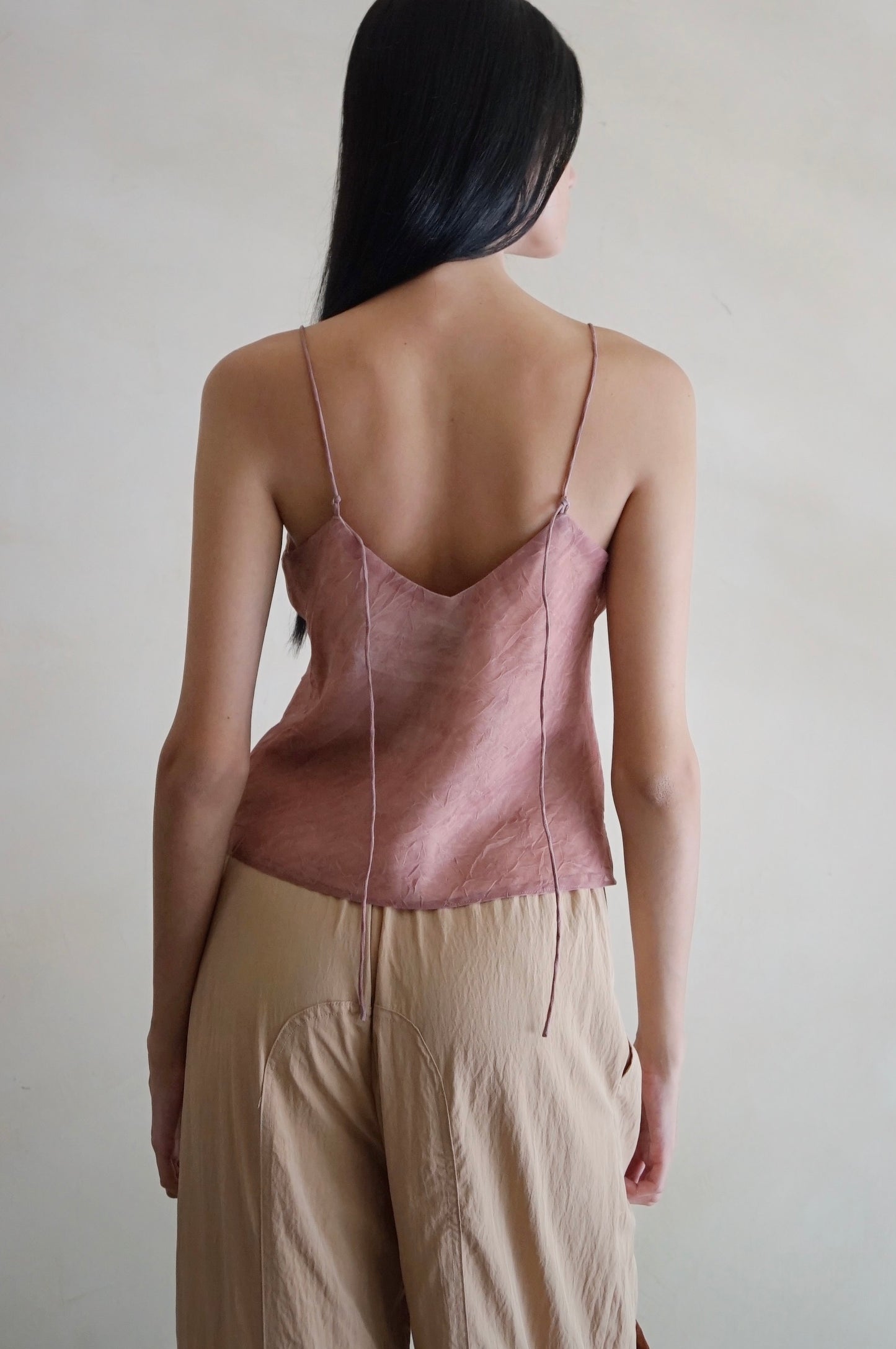 Bias Slip Top Mauve Crinkle