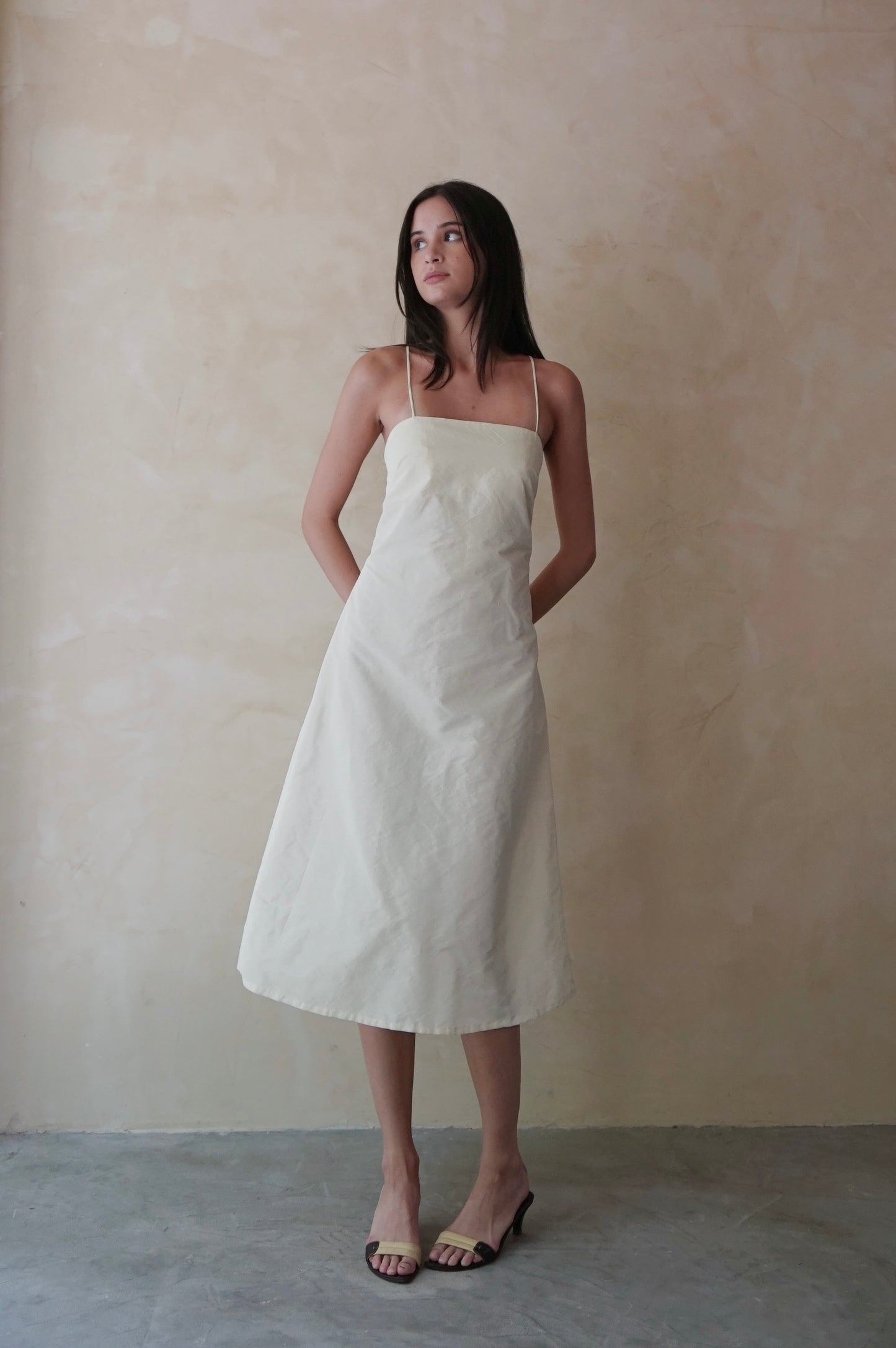 Valla Dress Raw Silk Cream
