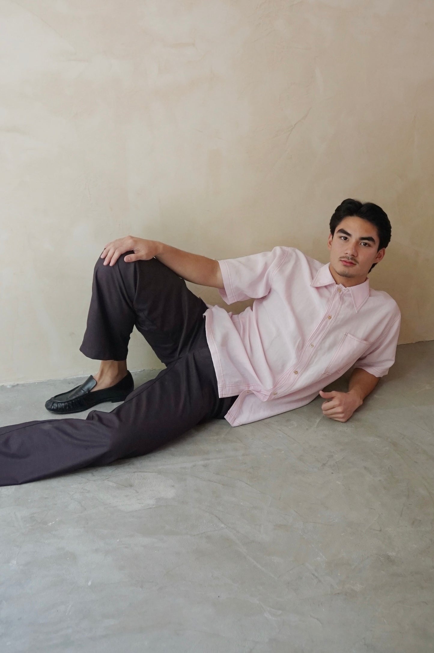 Contrast Stitch Shirt Orchid