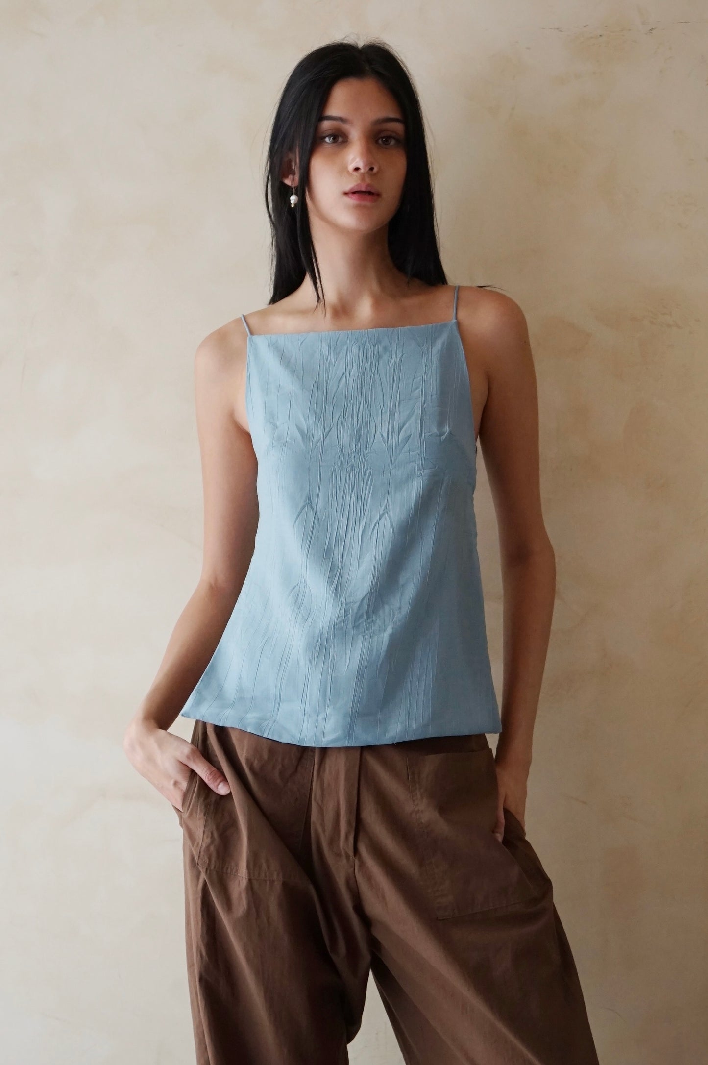 Strata Tunic Top Harbor Blue