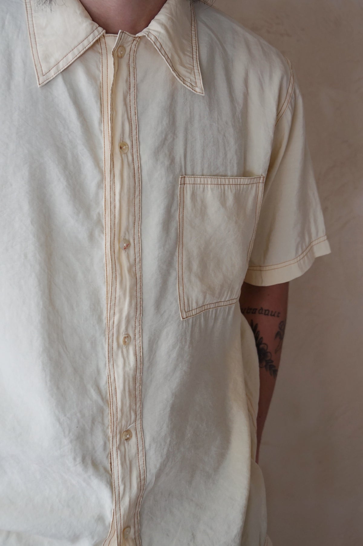 Contrast Stitch Shirt Butter