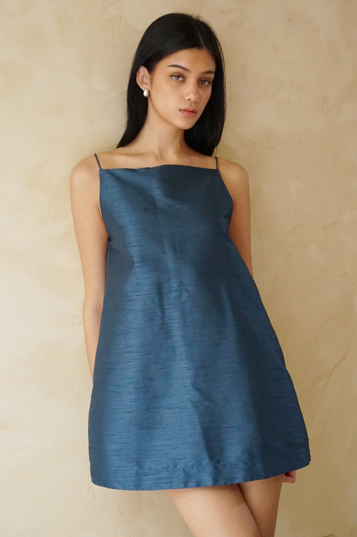 Apron Swing Dress Navy