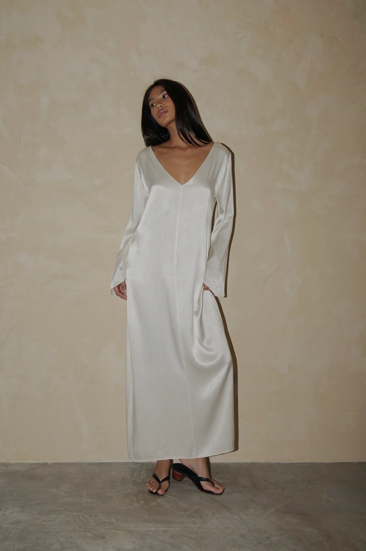 Flare Tunic Maxi Dress Pearl