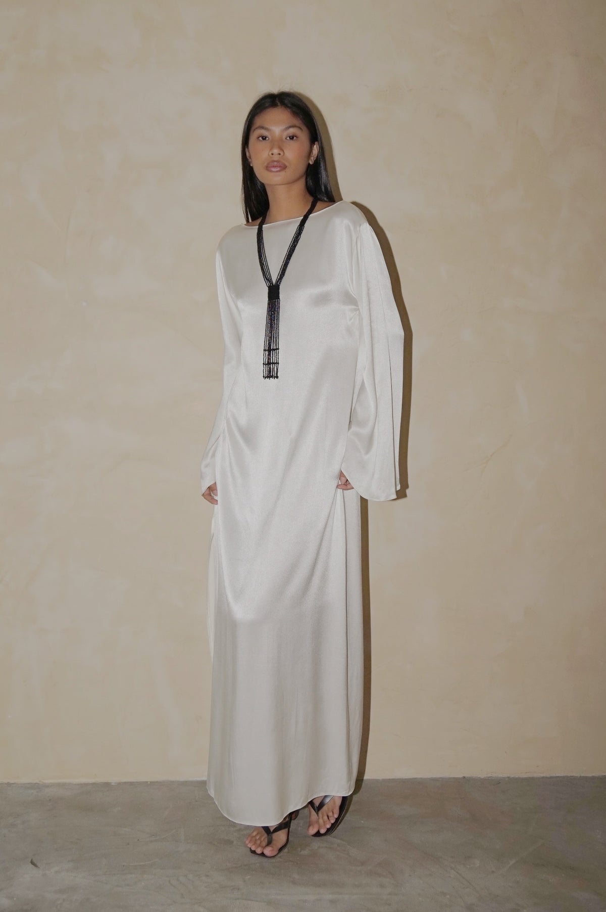 Flare Tunic Maxi Dress Pearl