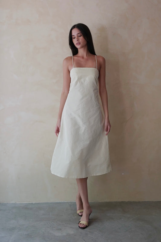 Valla Dress Raw Silk Cream