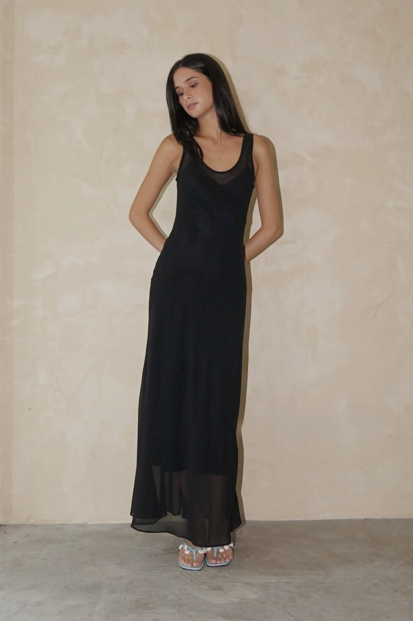 Lune Veil Maxi Dress Black (pre-order)