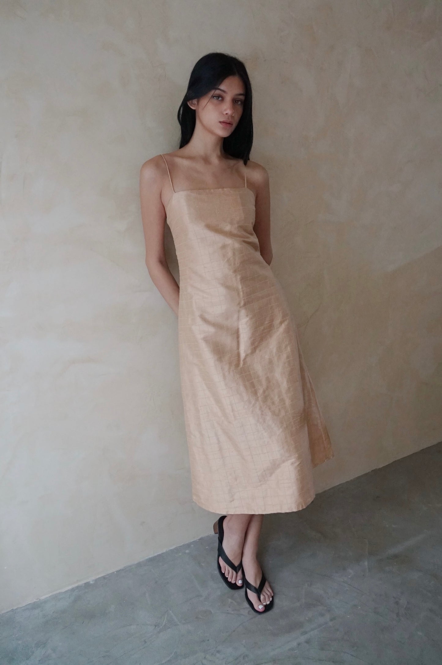 Valla Dress Rosé Raw Silk