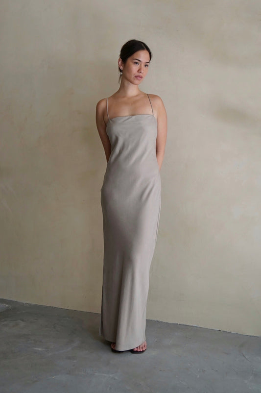 Flute Maxi Dress Latte