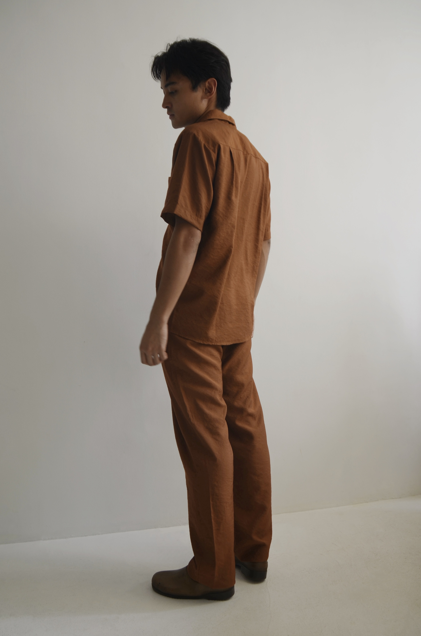 Men’s Pleated Trousers Russet