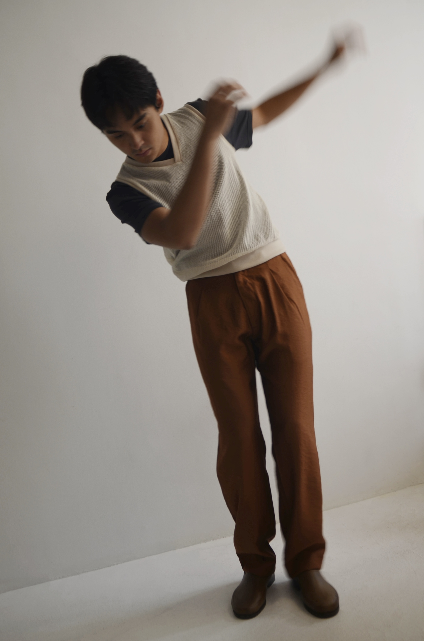 Men’s Pleated Trousers Russet