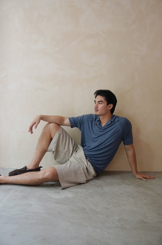 Raglan Polo Steel Blue