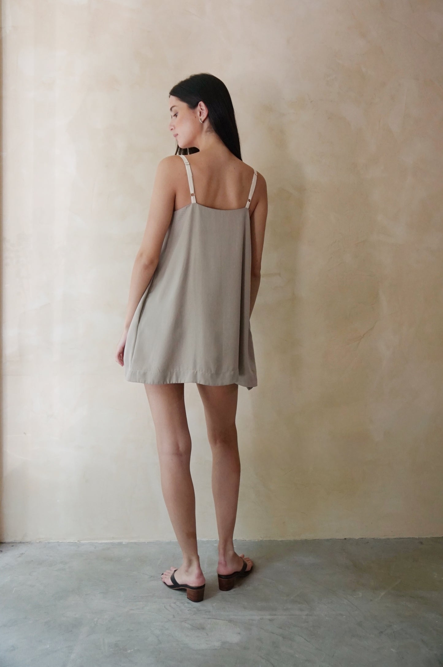 Coquille Shift Dress Tencel Latte
