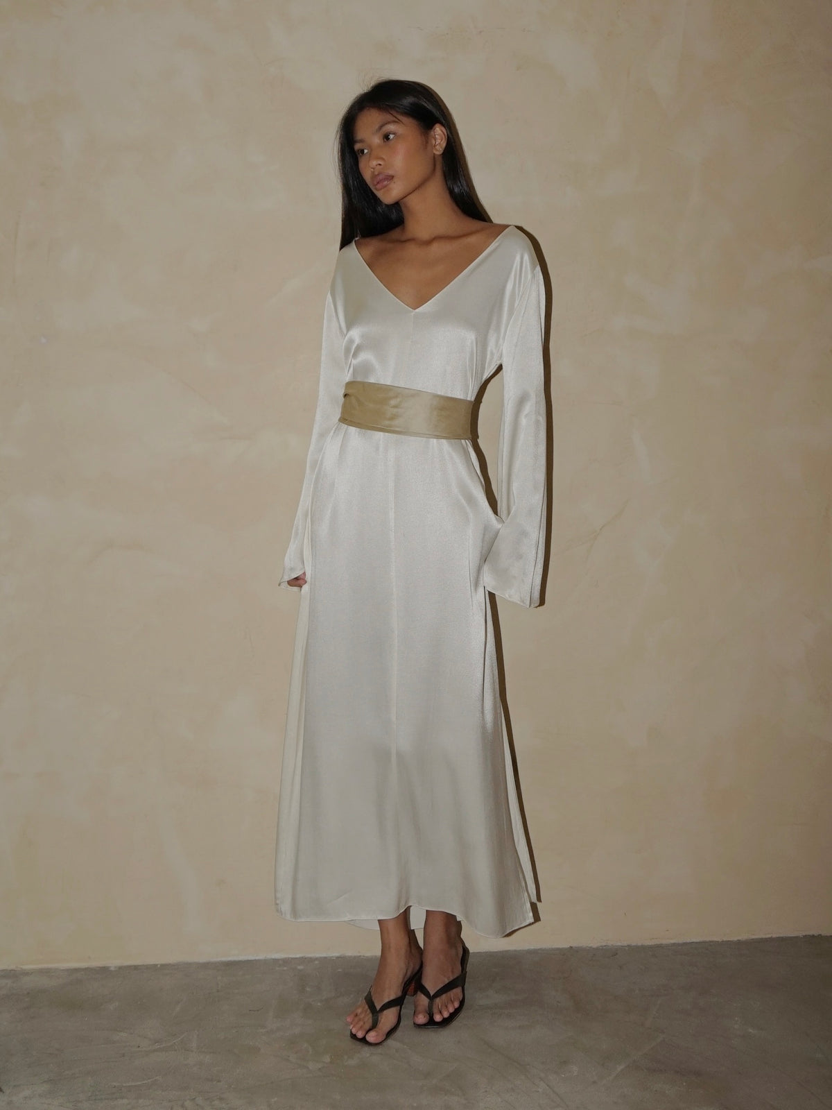 Flare Tunic Maxi Dress Pearl