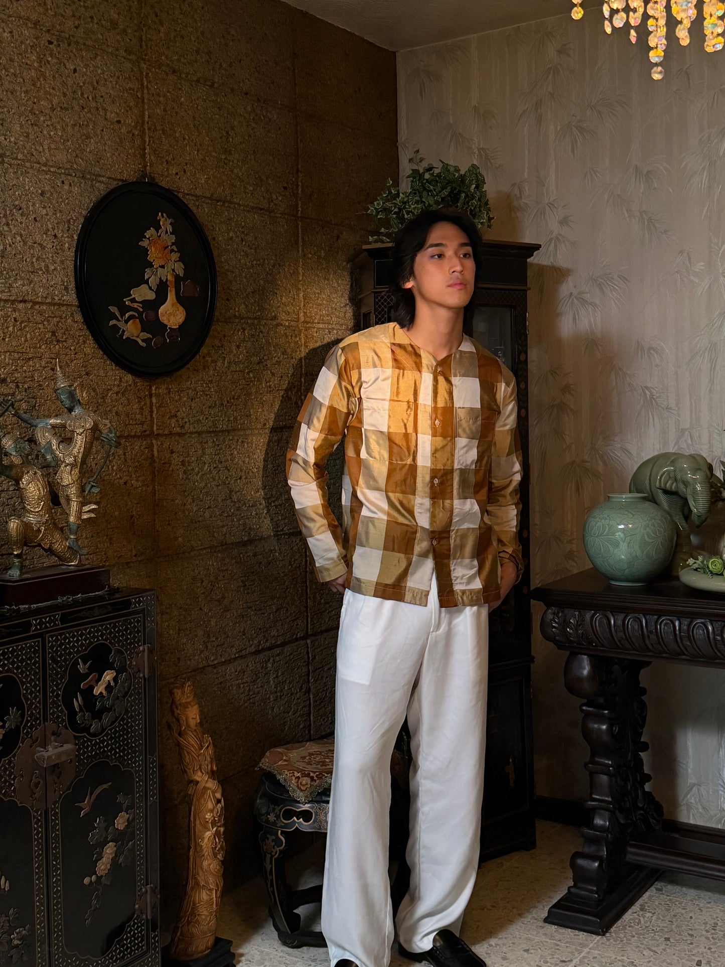 Long Sleeve Silk Corsano Shirt Myrrh