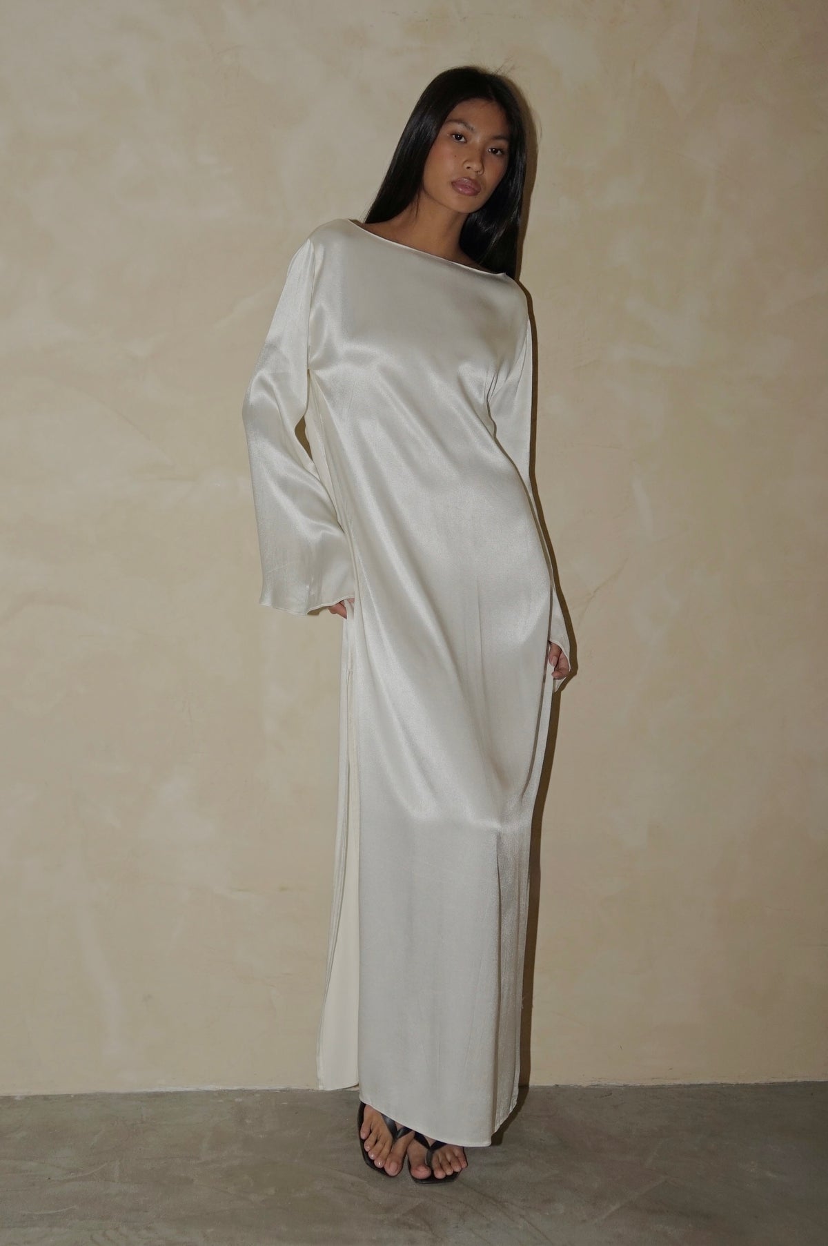 Flare Tunic Maxi Dress Pearl