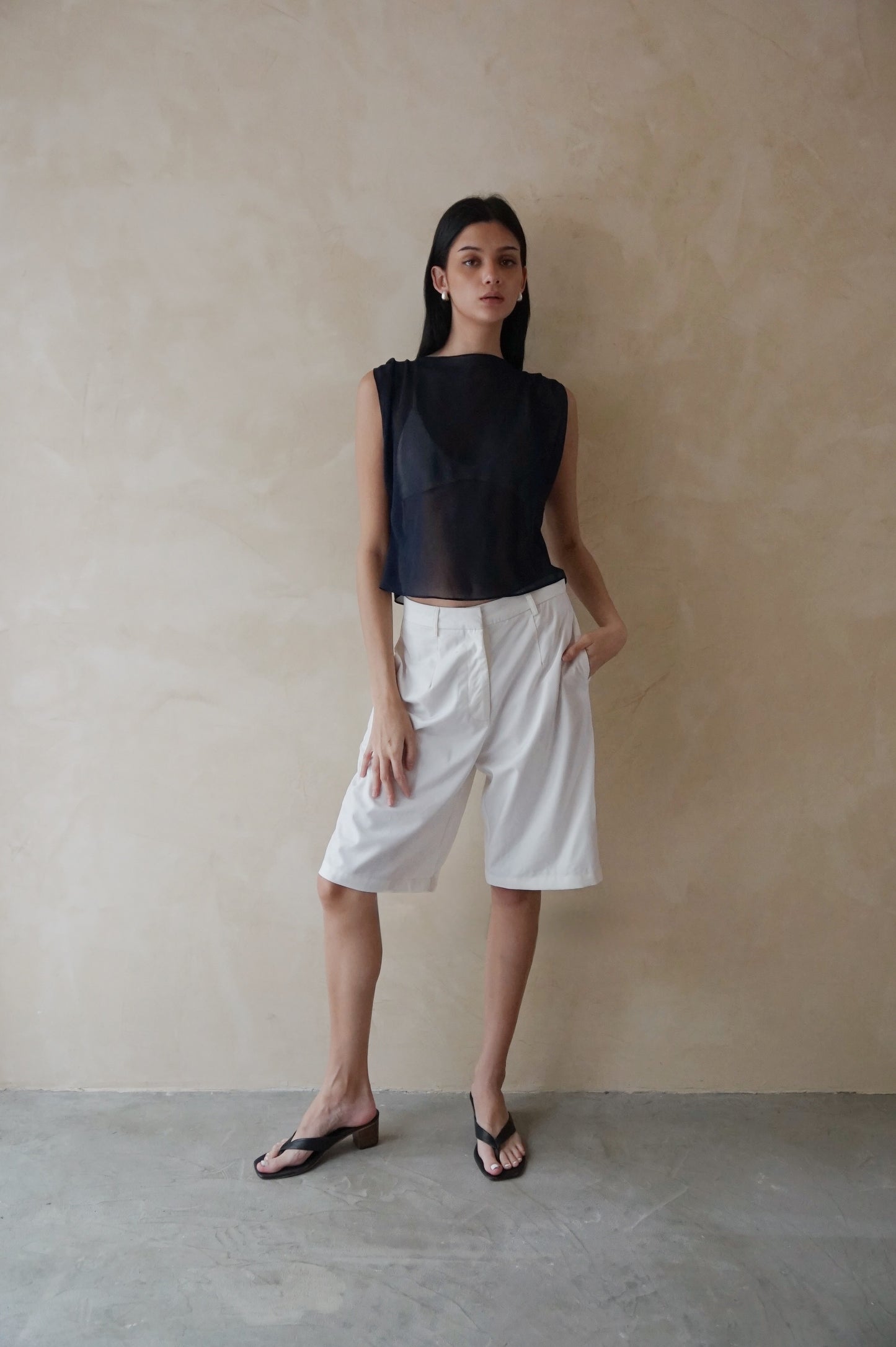 Longline Shorts White