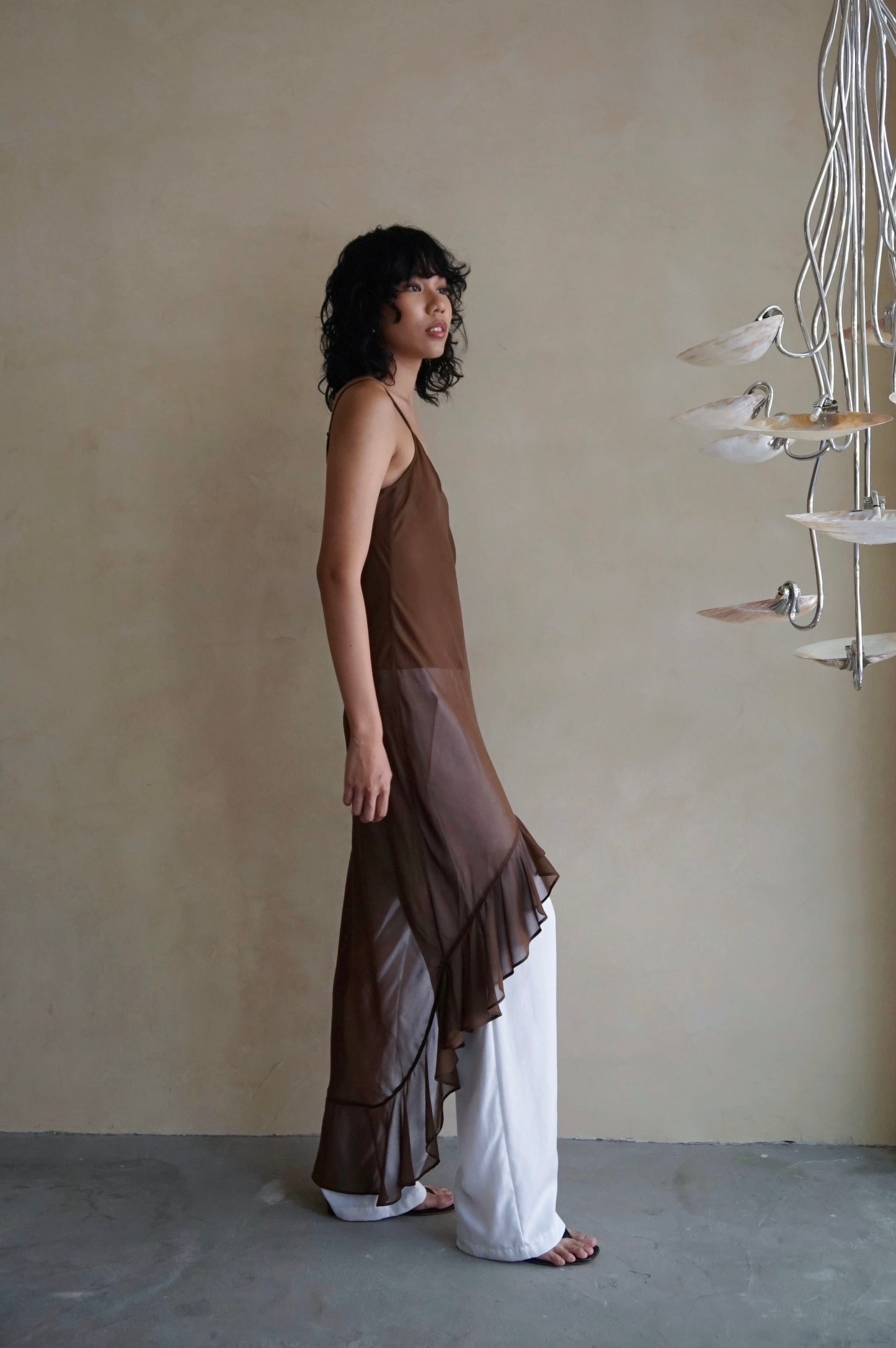 Murina Sheer Slip Dress Narra