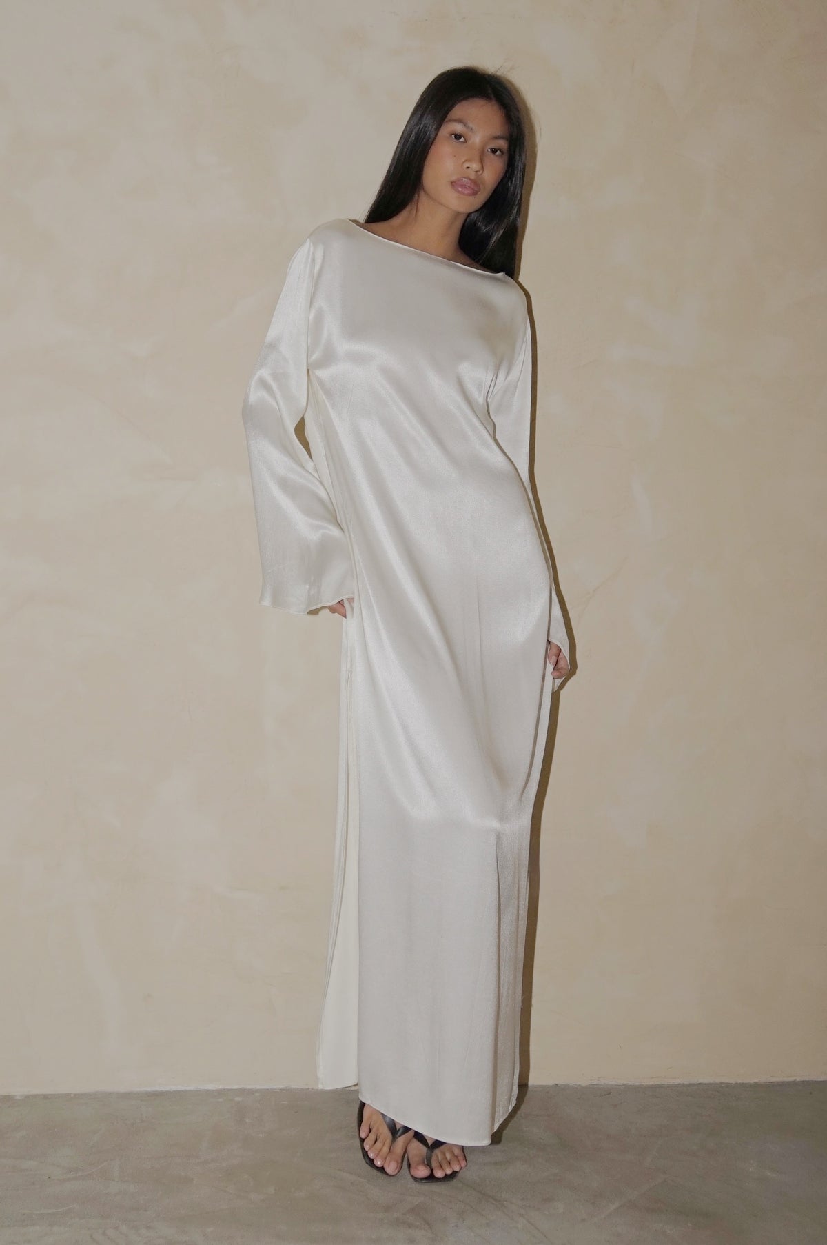 Flare Tunic Maxi Dress Pearl
