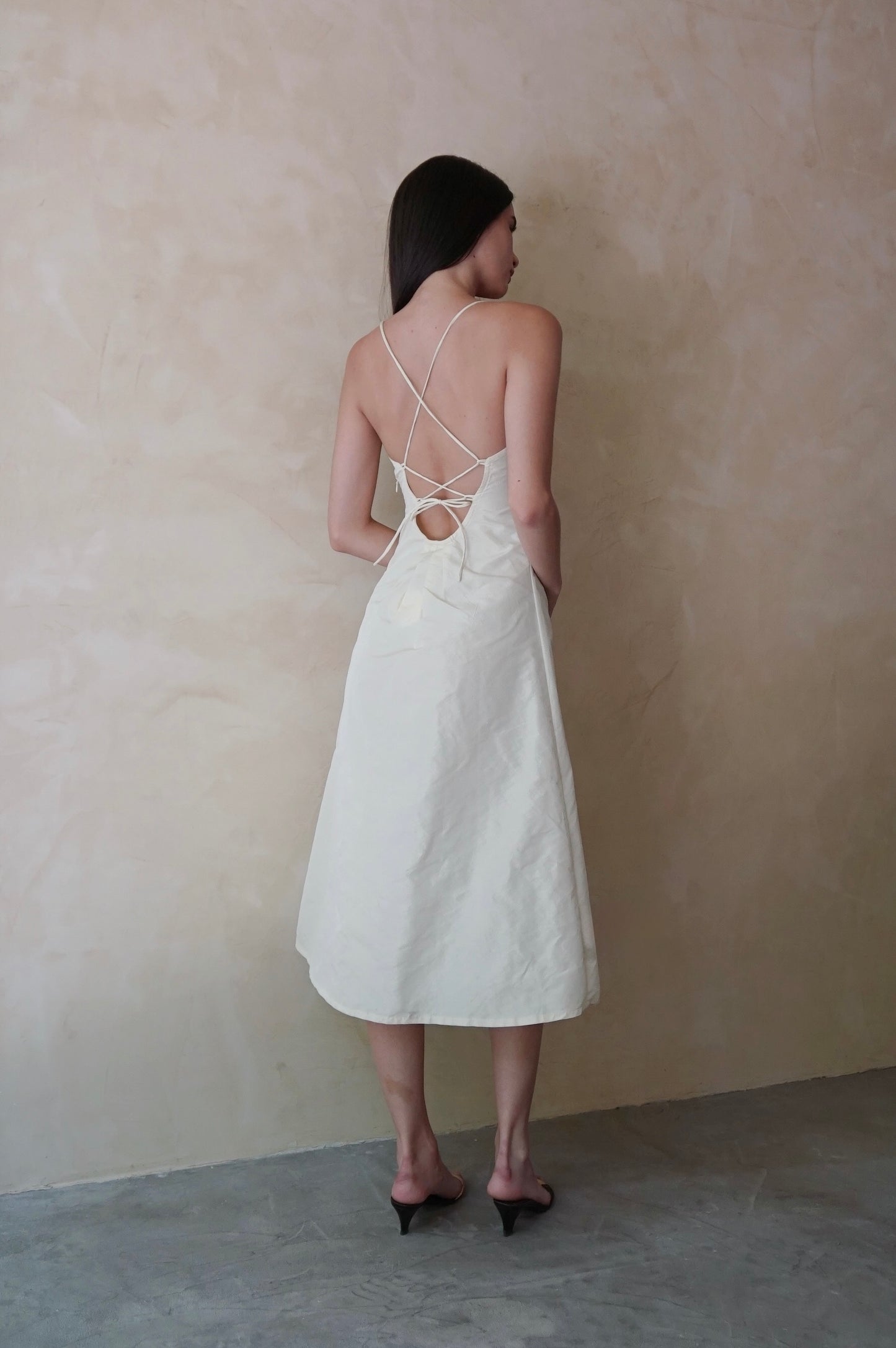 Valla Dress Raw Silk Cream