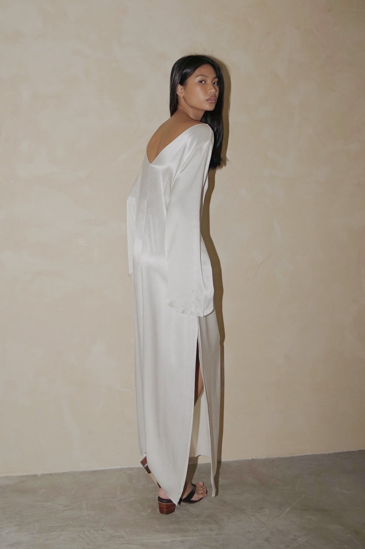 Flare Tunic Maxi Dress Pearl