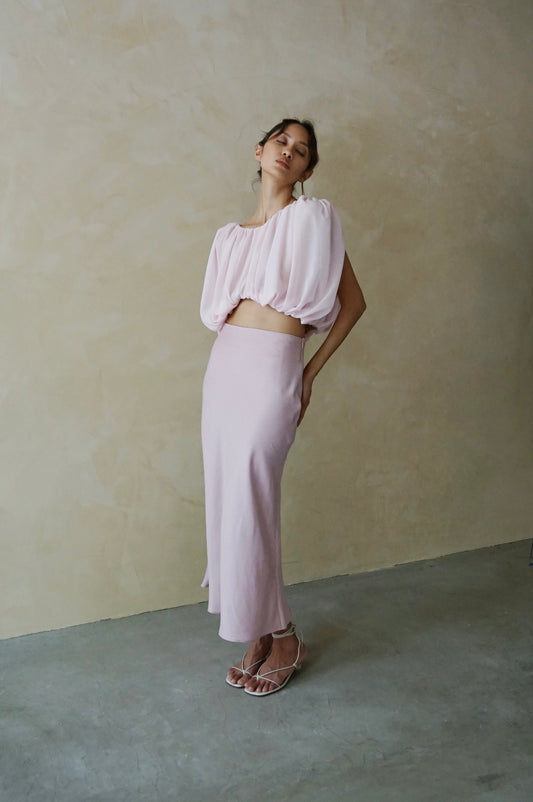 Bias Slip Skirt Blush