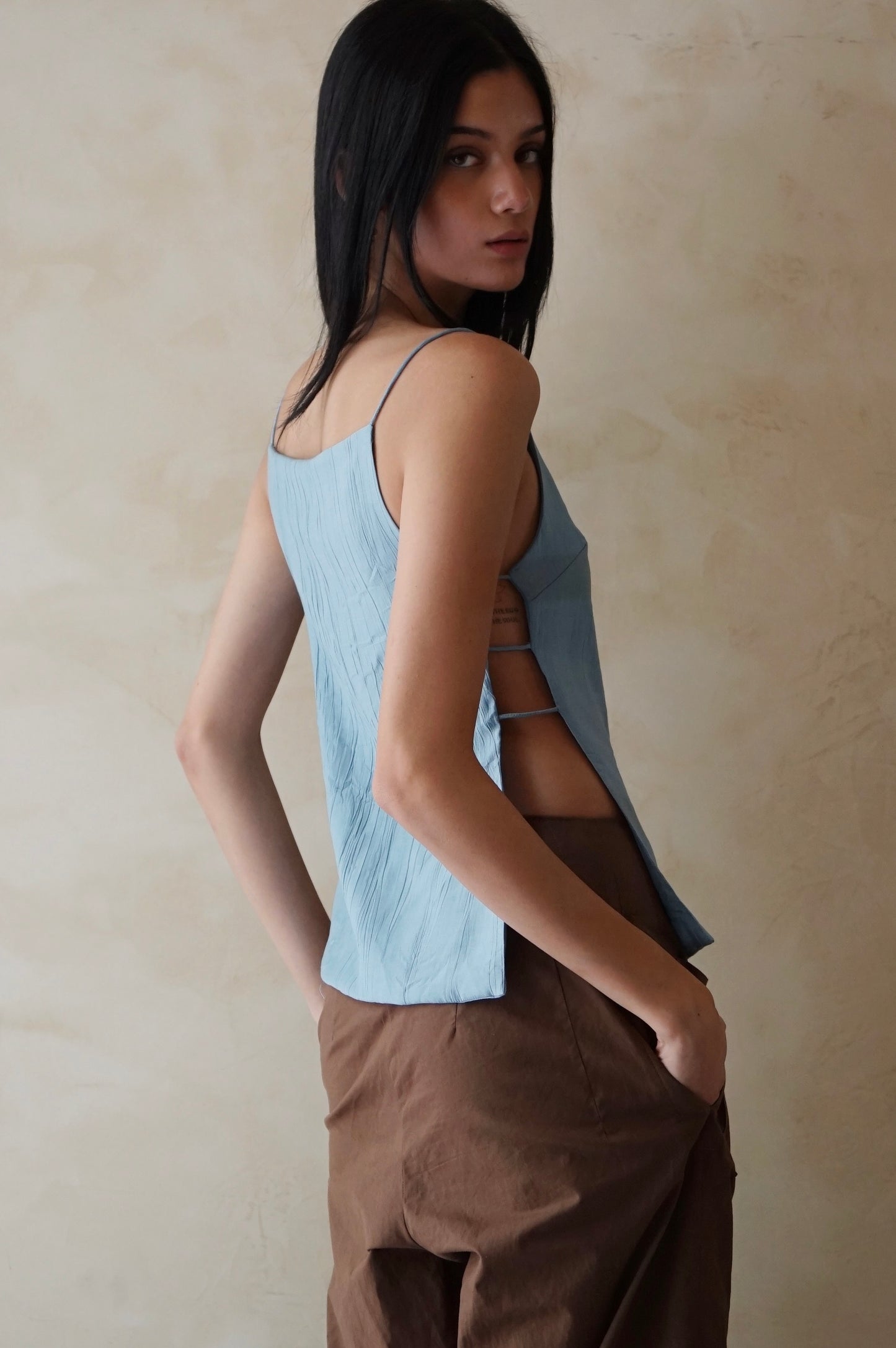 Strata Tunic Top Harbor Blue