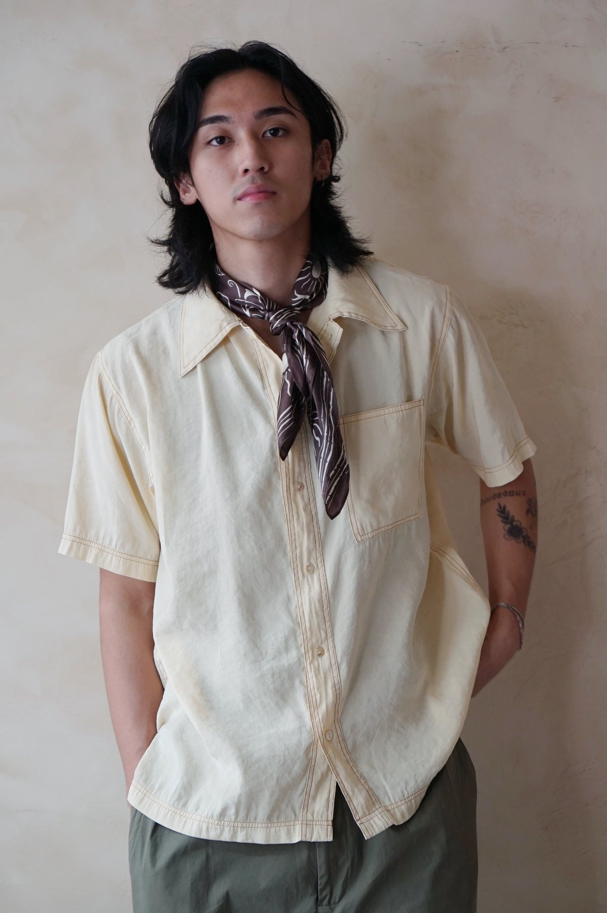 Contrast Stitch Shirt Butter