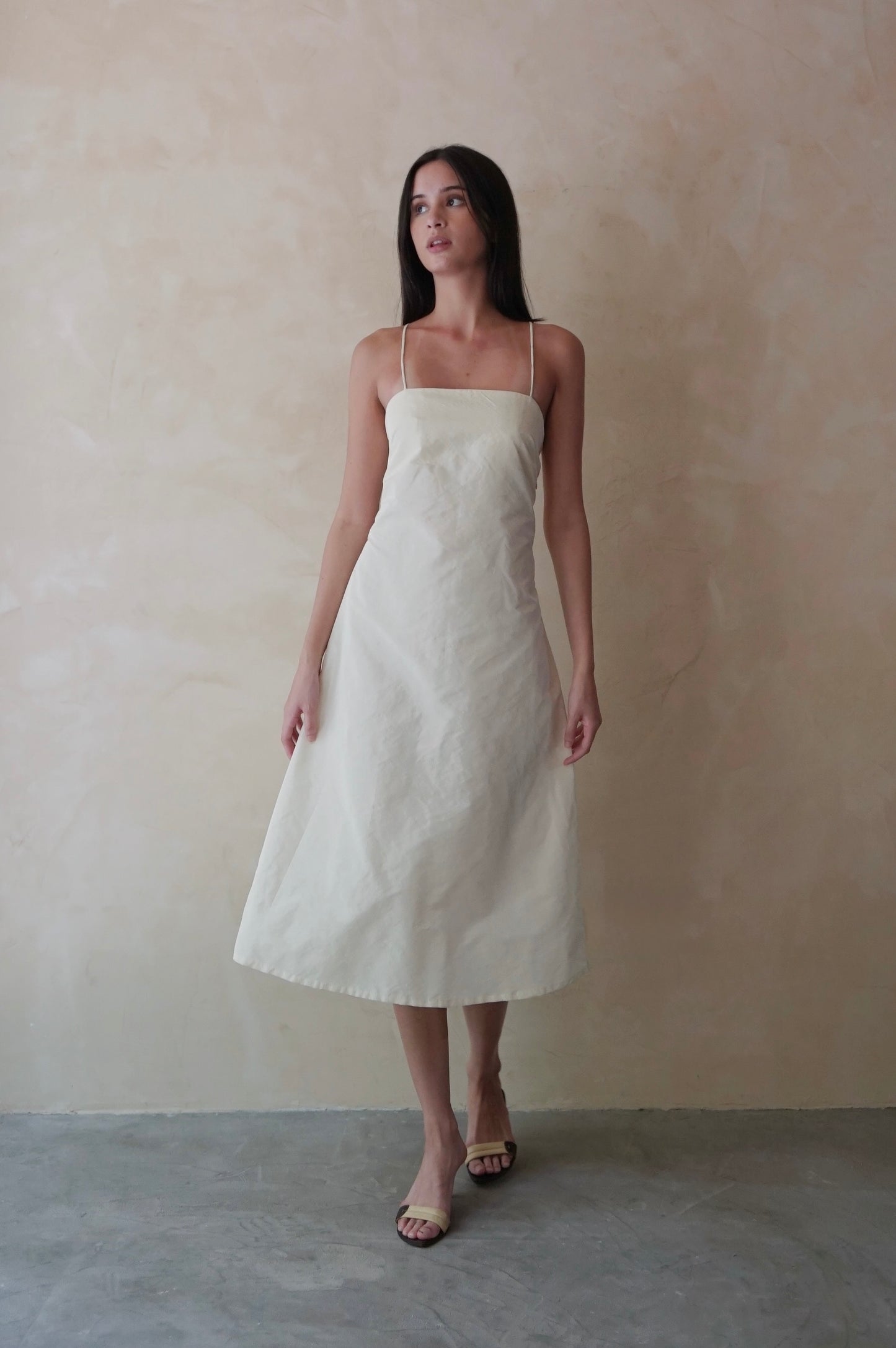 Valla Dress Raw Silk Cream
