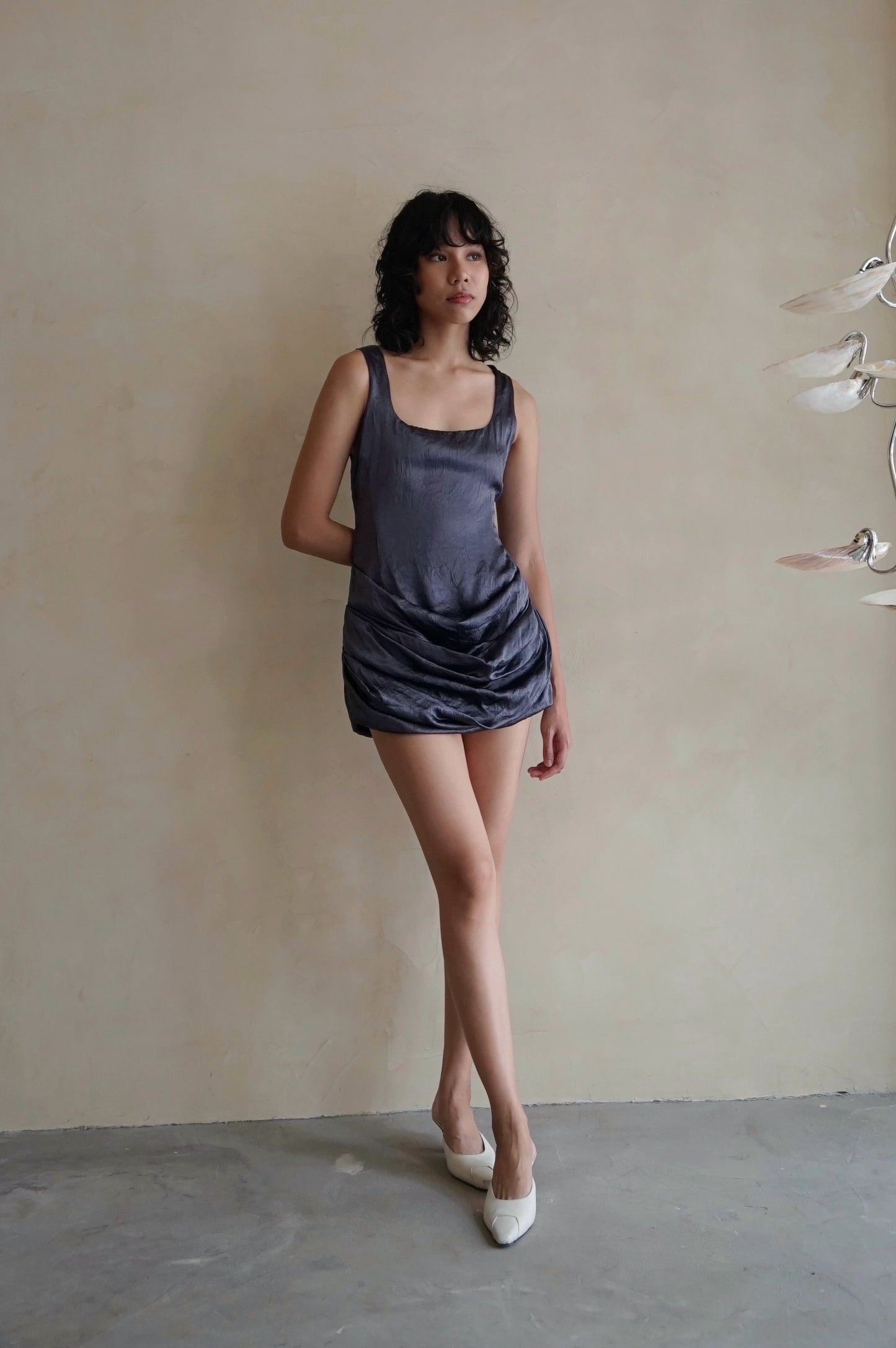 Cascade Mini Dress Carbon