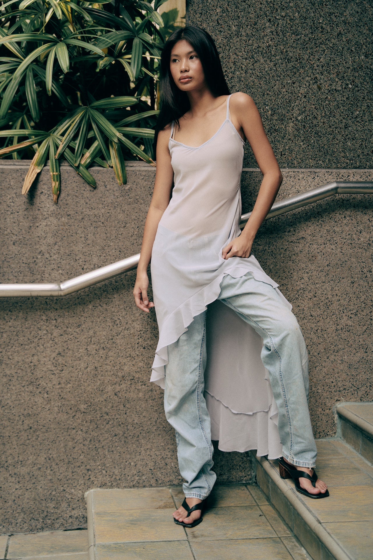 Murina Sheer Slip Dress Yelo