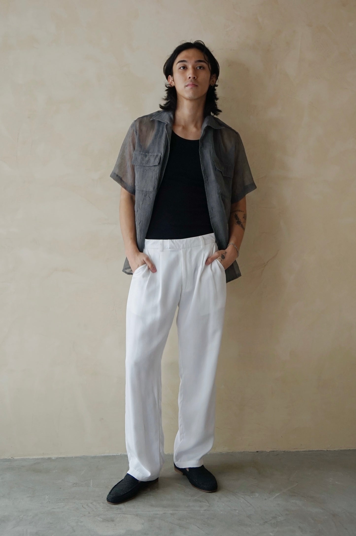 Remi Unisex Pants Porcelain Tencel