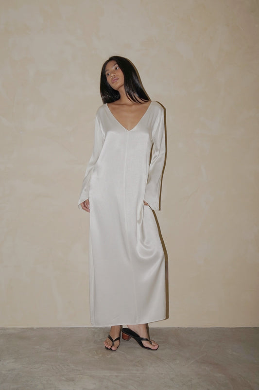 Flare Tunic Maxi Dress Pearl