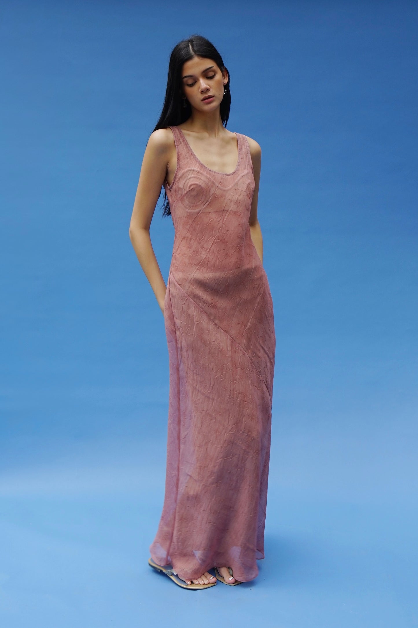Lune Veil Maxi Dress Mauve (pre-order)