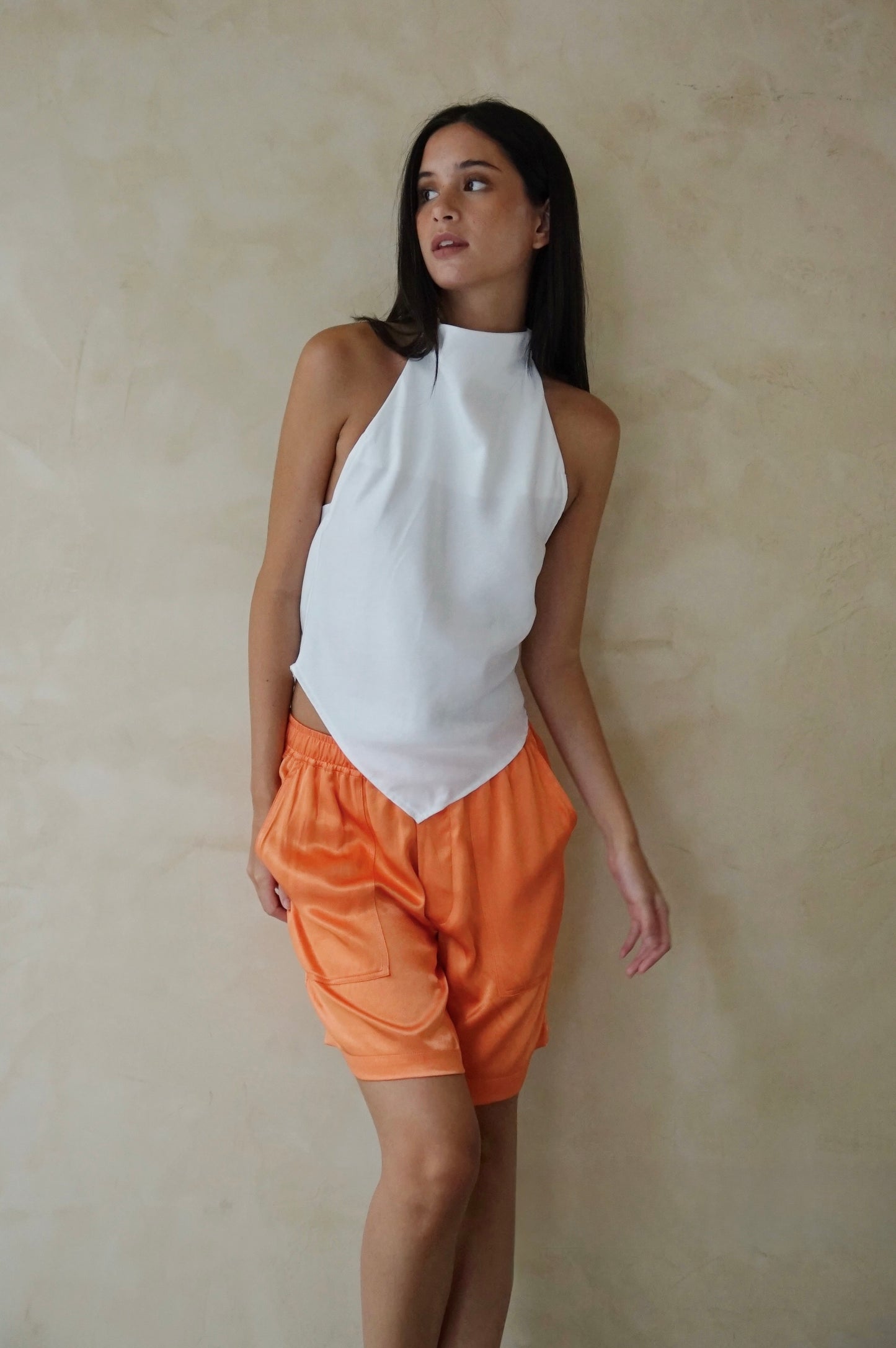 Unisex Patch Pocket Shorts Papaya