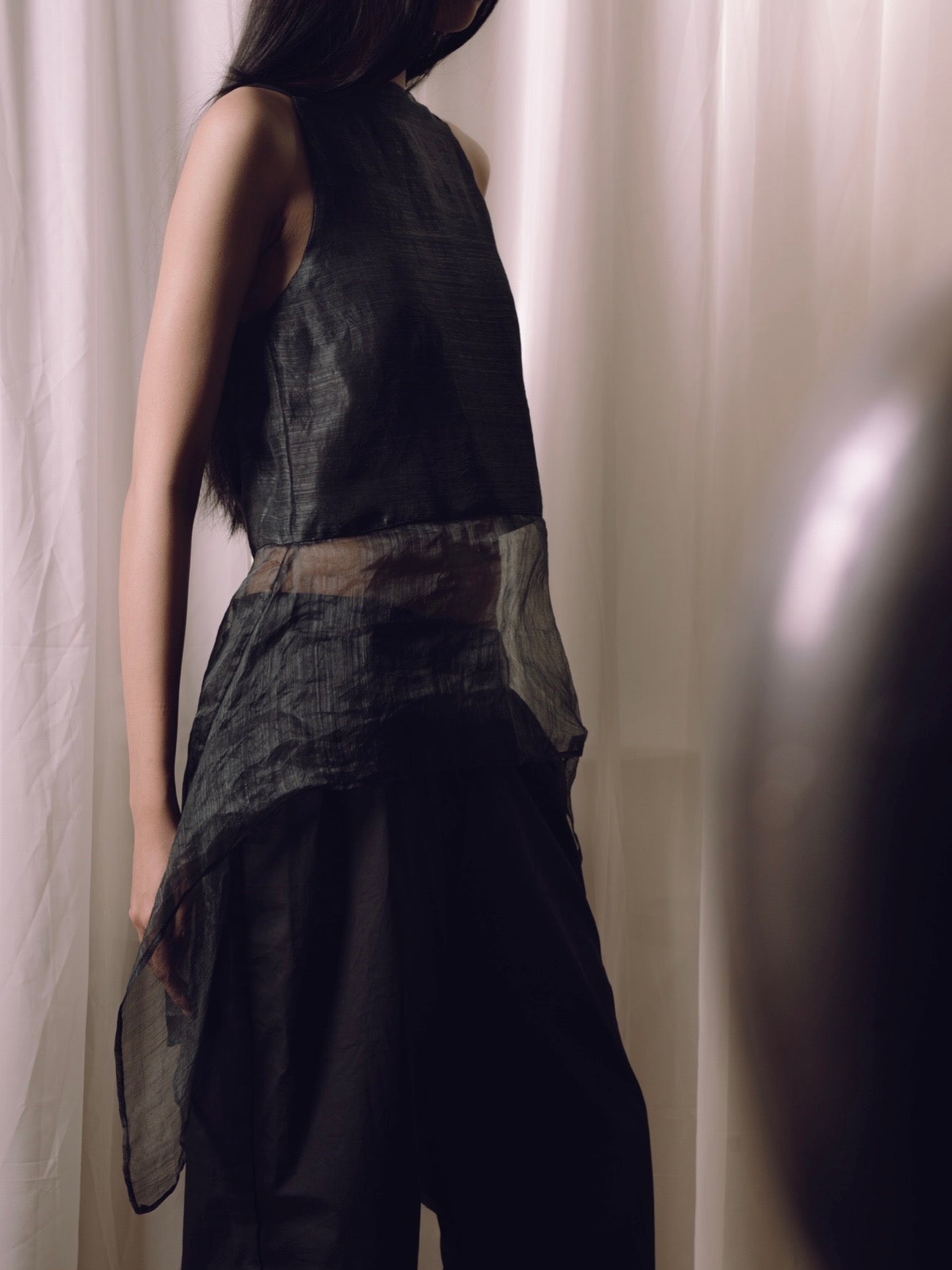 Piña Peplum Top Black