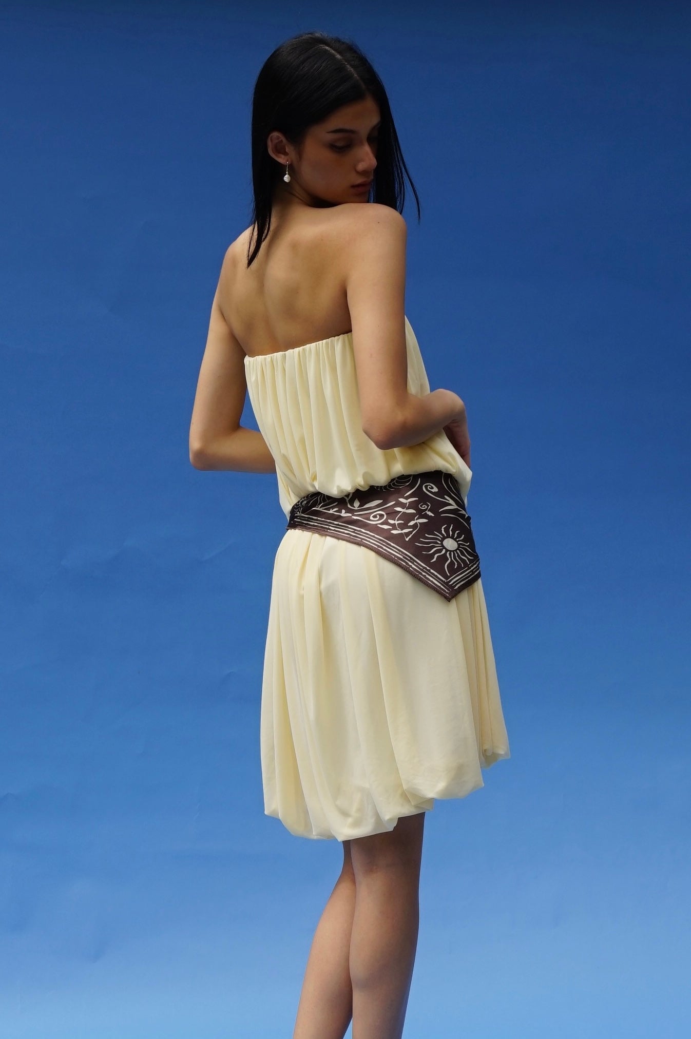 Sunscript Silk Scarf Umber