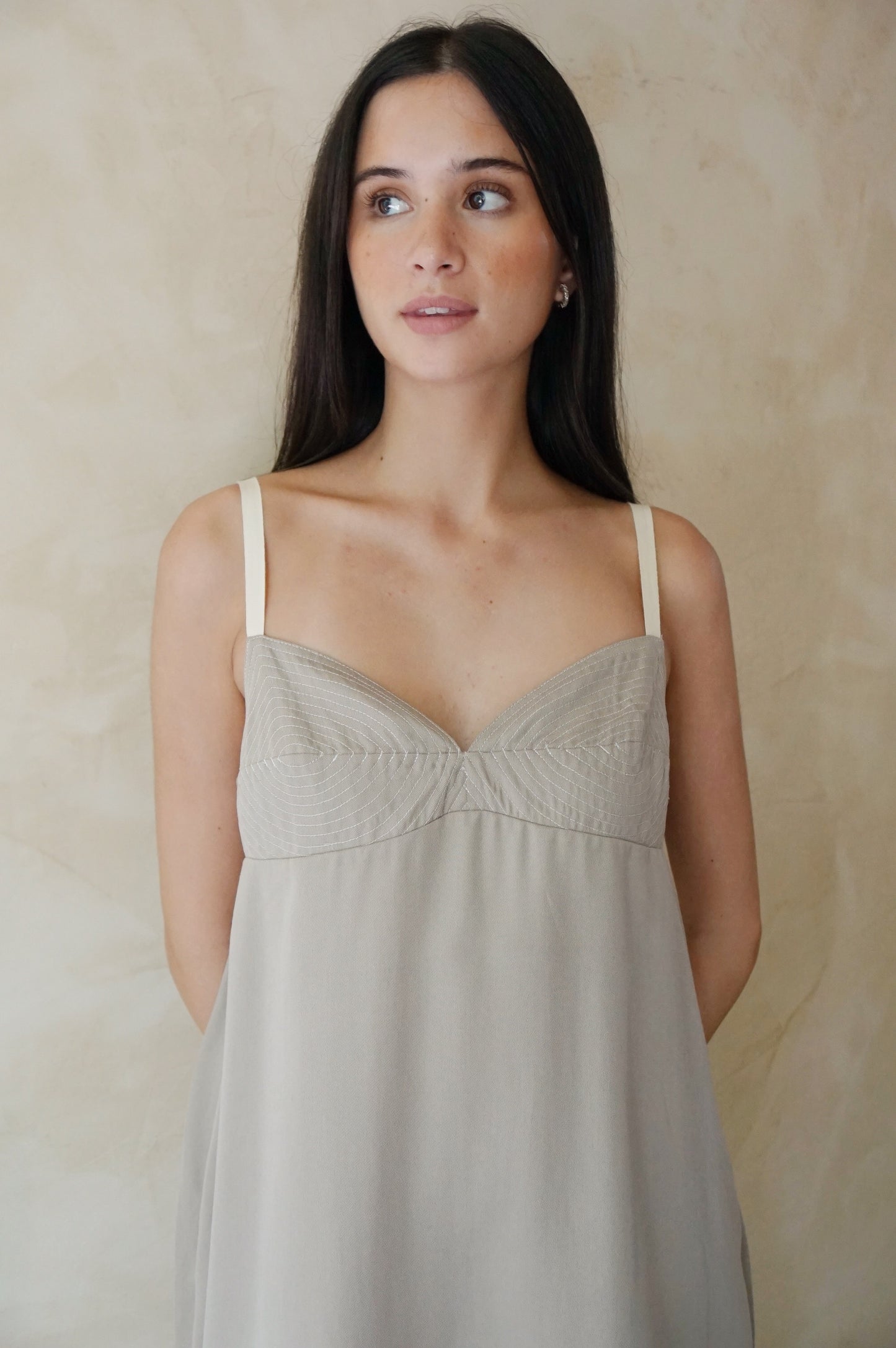 Coquille Shift Dress Tencel Latte