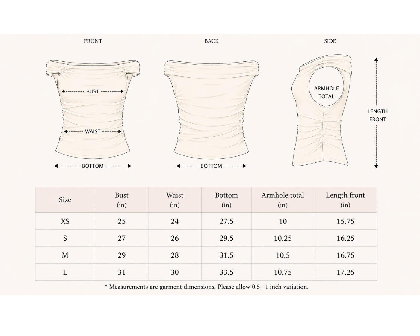 Oblique Ruche Top Buko