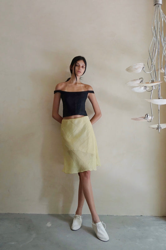 Oblique Mini Skirt Lettuce