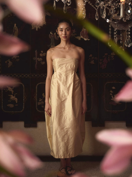 Dahye Silk Dress Champagne (pre-order)