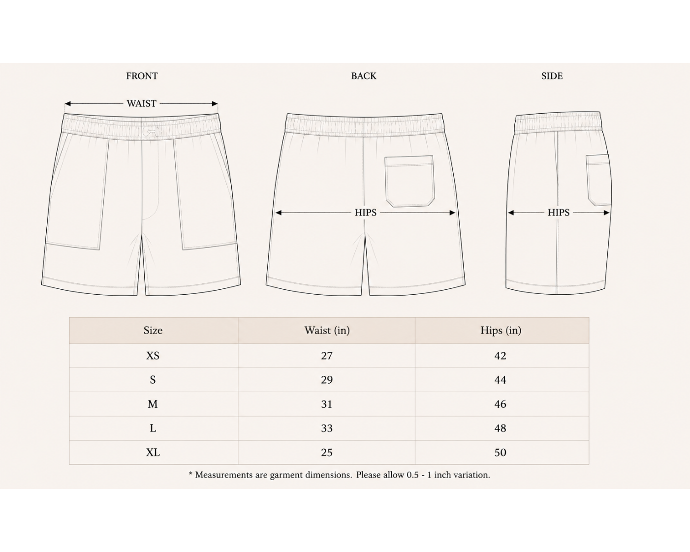 Unisex Patch Pocket Shorts Pearl