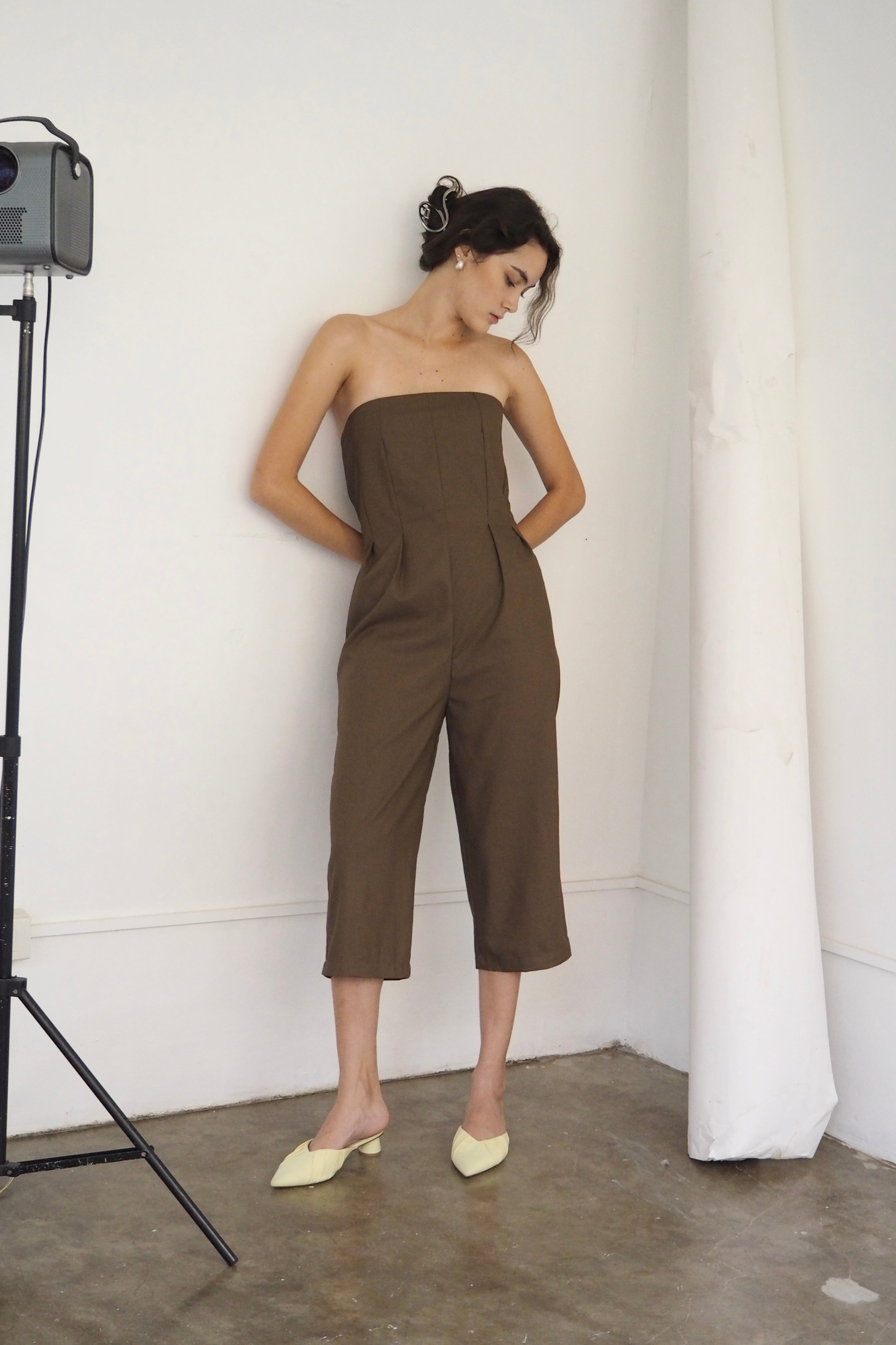 Colette Capri Jumpsuit Espresso